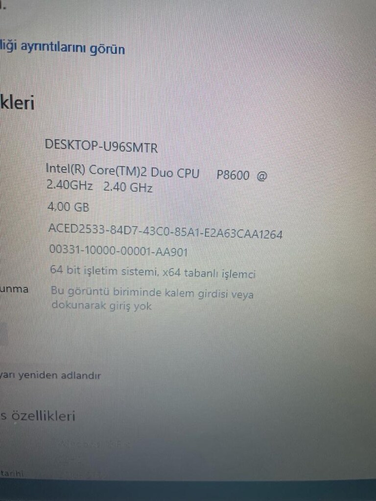 Casper W765SUB intel P8600 2.40 Ghz 4 gb ddr2 250 gb hdd - 5