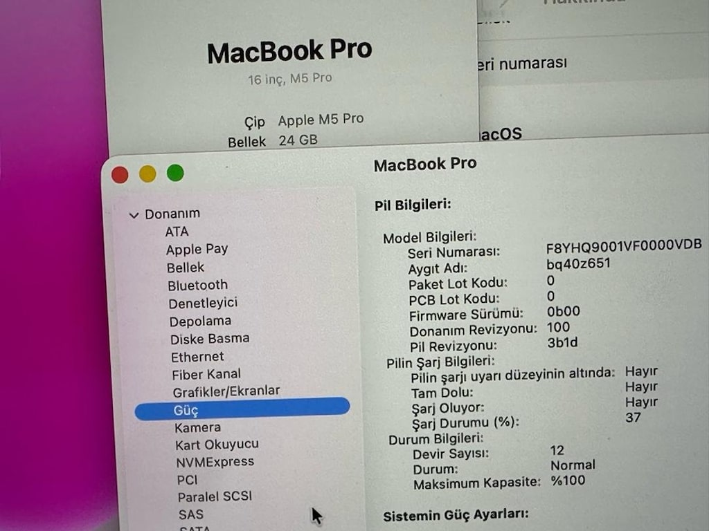 10 günlük projede kullanıldı Macbook pro M5 pro 24 gb ram 1 tb ssd - 2
