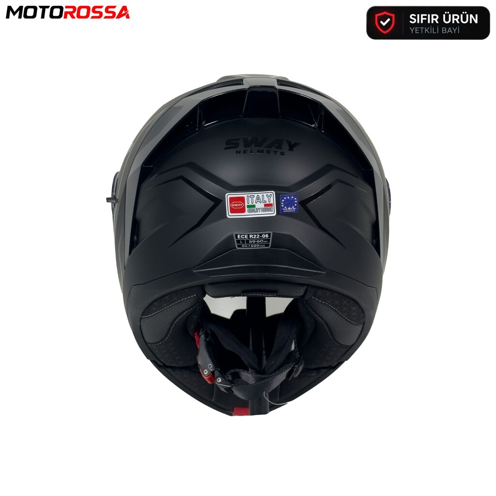 SWAY 919 SHINY Çene Açılır Motosiklet Kaskı Siyah | MOTOROSSA - 7