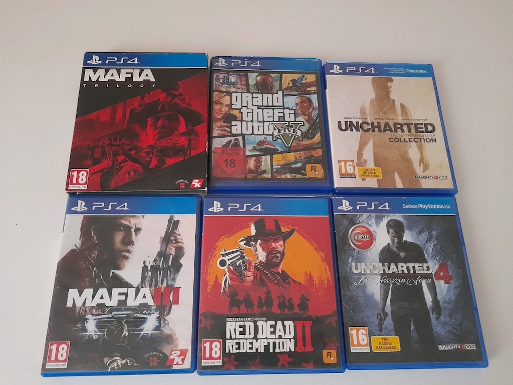 6 adet oyun dahil.Play Station 4 , Ps4 Fat siyah mat kasa.13,52 sürüm. - 4