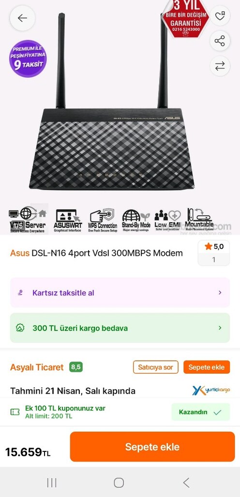 ASUS DSL-N16 WİRELESS-N300 MODEM - 3