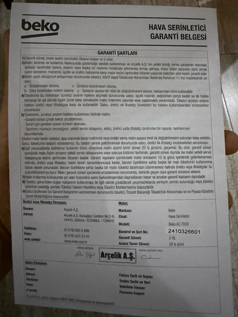 Beko AC 7030 Taşınabilir Portatif Hava Soğutucu - 10