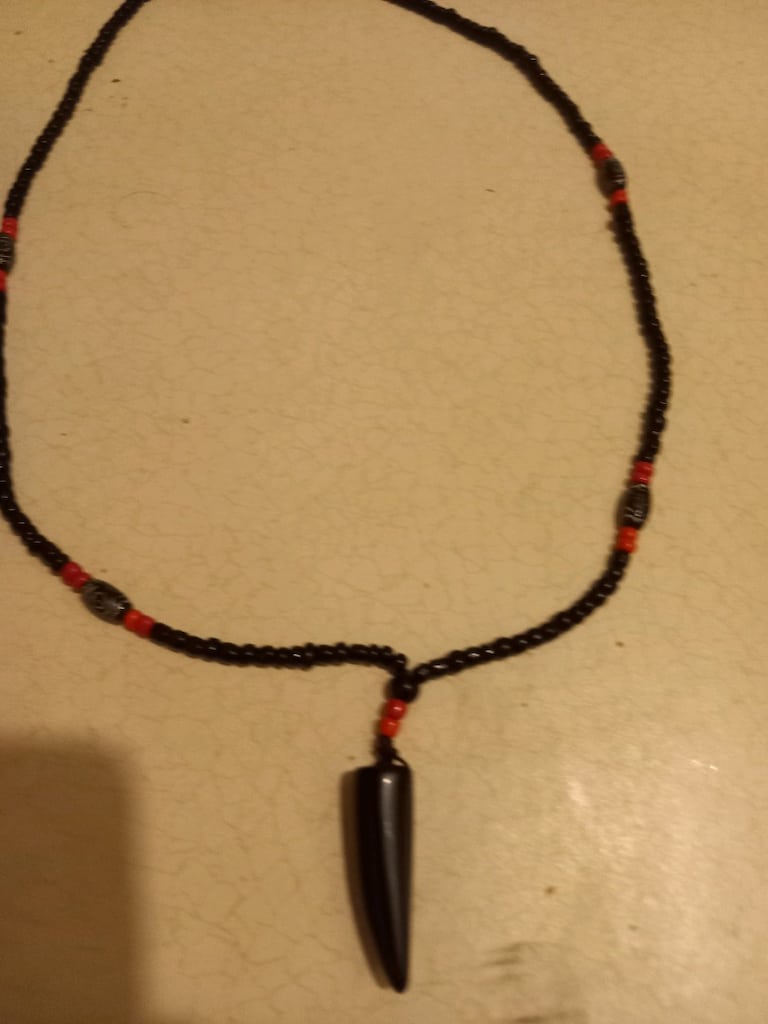 Antika oltu taş ve mercan kolye 40 cm boy - 2