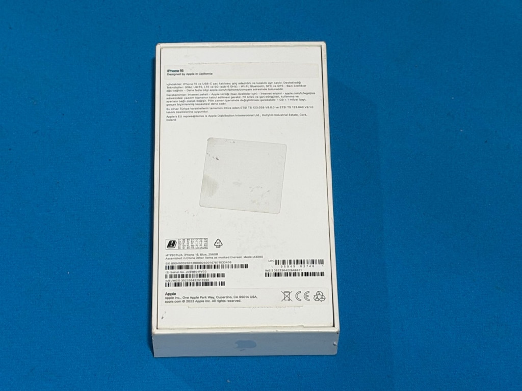 iPhone 15 Blue Mavi Orjinal Boş Kutu - 3