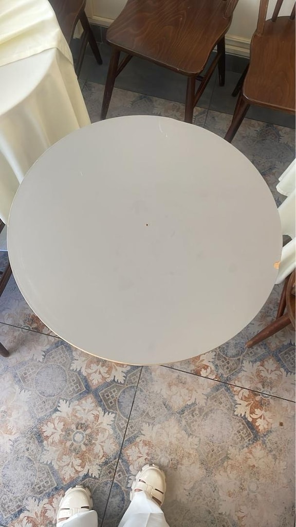 60 cm Yuvarlak Kafe Restoran Masası – Metal Ayaklı - 2