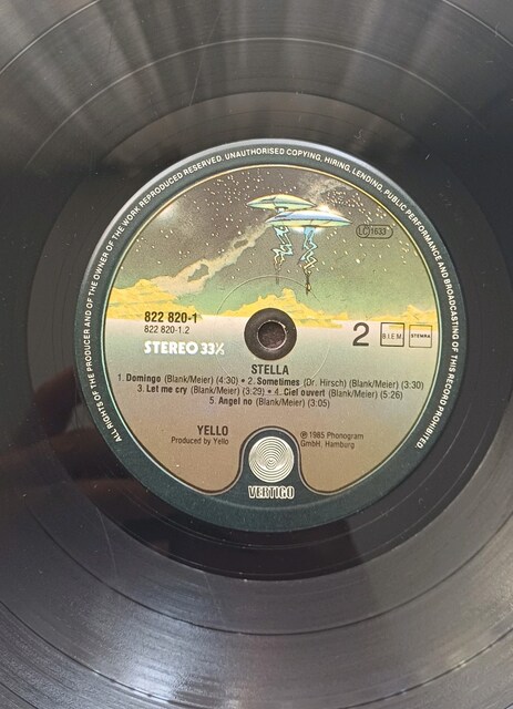 YELLO STELLA DÖNEM 1985 LP PLAK