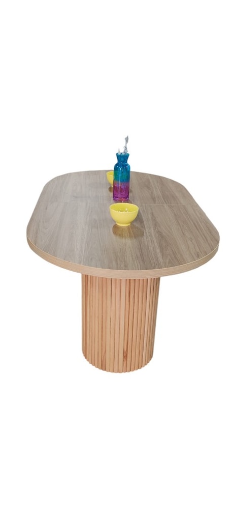Ahşap Desenli Açılır Kapanır İlaveli Yemek Masası (160-200x90 cm) - 3