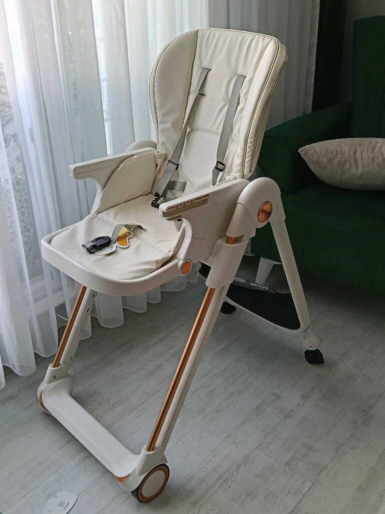 Playkids 3 Kademe Yükseklik Ayarlı Lüks Mama Sandalyesi (Rose GoldPlay - 10