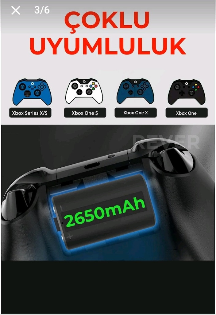 Microsoft Xbox S/X/one s joystick için 2650mAh şarj edilebilir batarya - 5