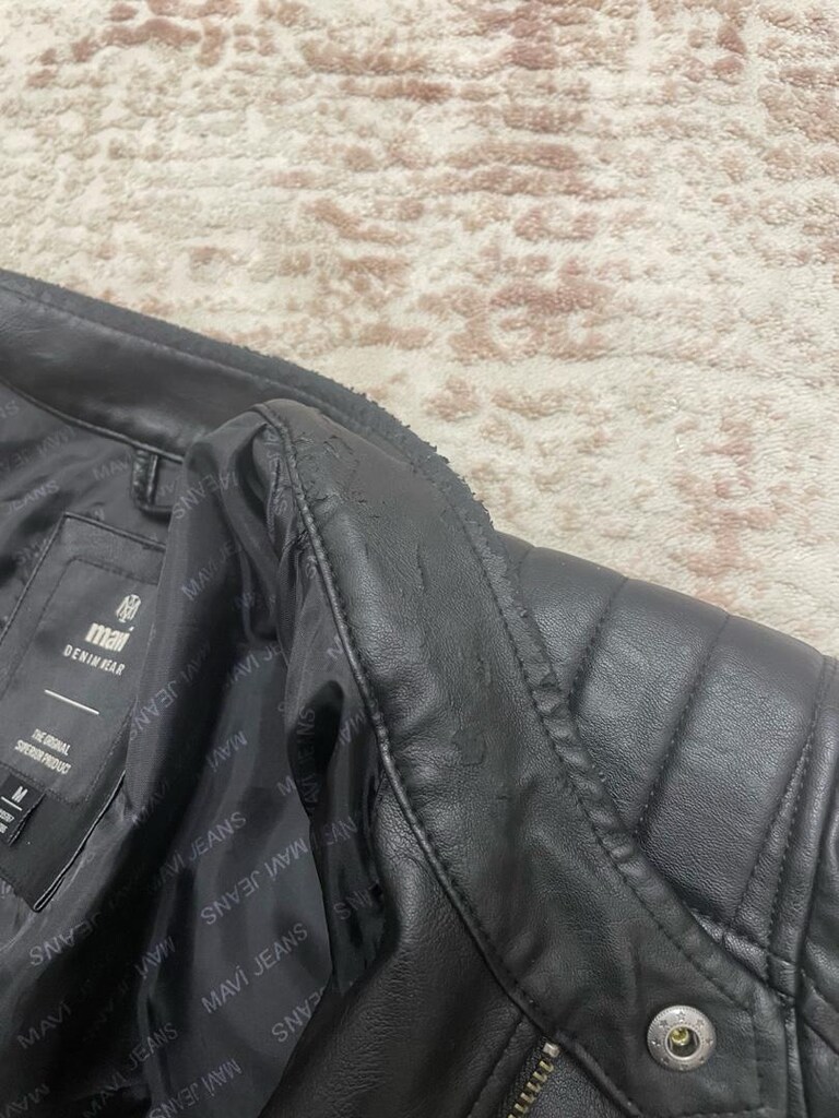 Mavi Deri Ceket - 7