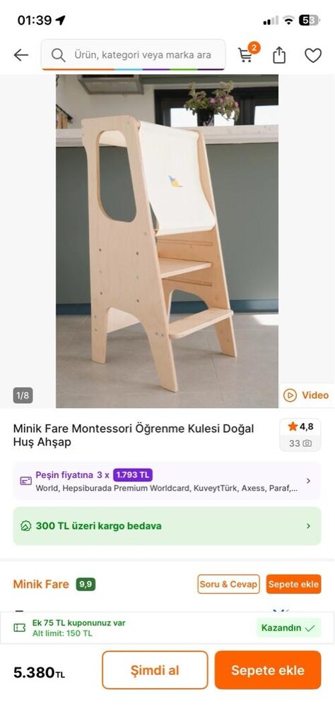 montessori öğrenme kulesi - 3