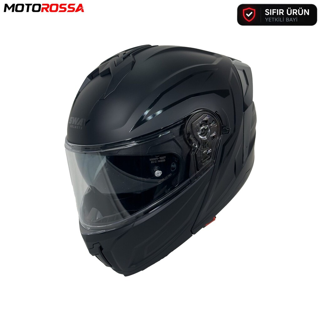 SWAY 919 SHINY Çene Açılır Motosiklet Kaskı Siyah | MOTOROSSA - 4