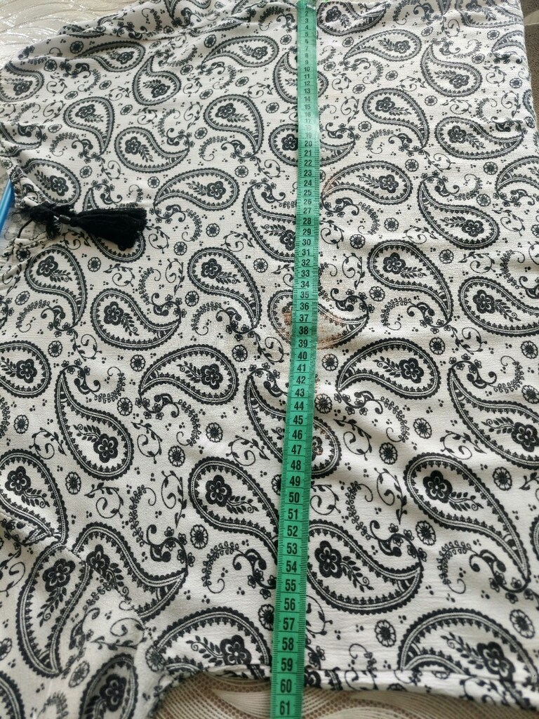 Bohem stil Şal desenli Viskon bluz - 8