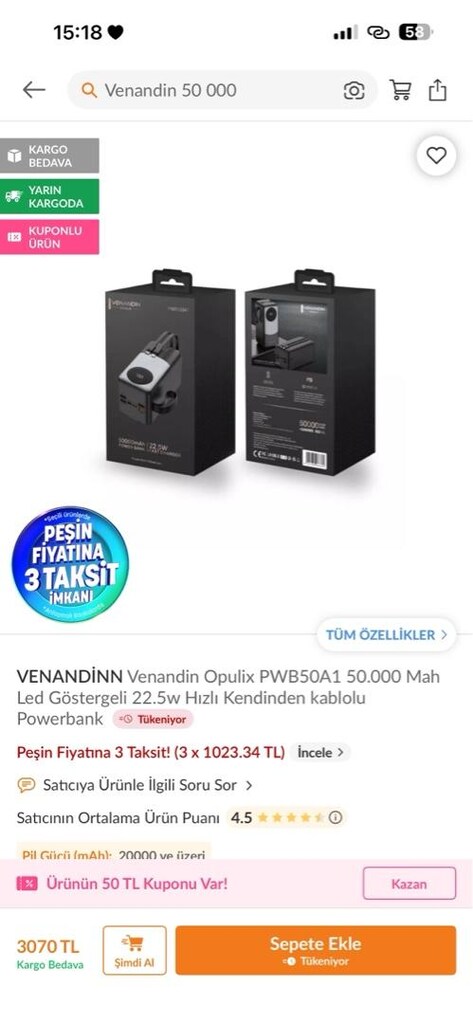 50.000 lik HIZLI ŞARJLI POWERBANK - 3