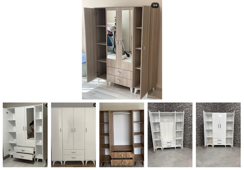 4 kapaklı elbise dolabı xeyvvrarbe - 6