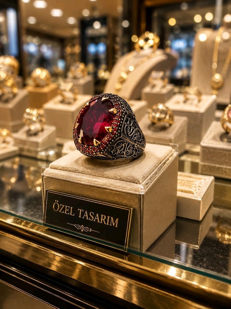 925 Ayar Zirkon Taşlı Gümüş Yüzük - 7