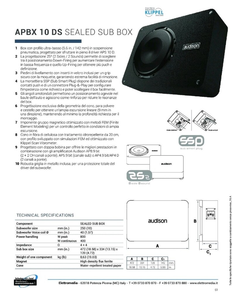 audison subwoofer 25cm - 2