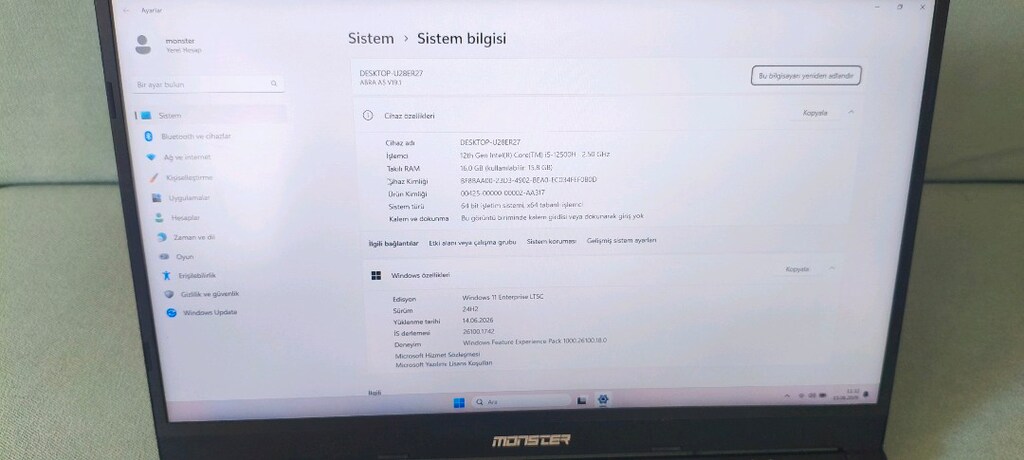 MONSTER ABRA V19.1_12. NESİL İ5_16GB_ GTX 1650 DDR6_512 M2_144 HZ - 5