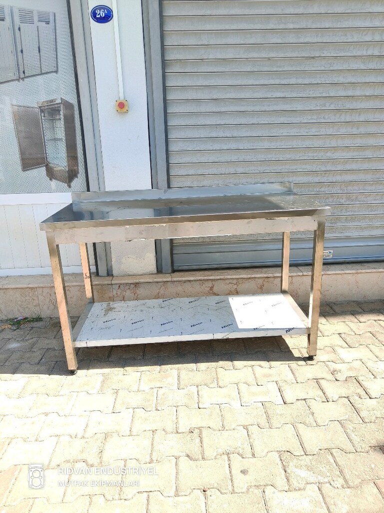 krom çalışma tezgahı hazır mutfak taban raflı krom tezgah - 14