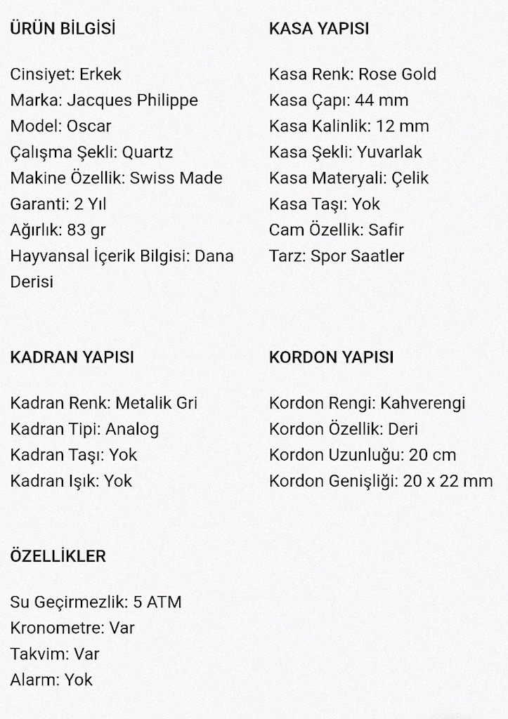Jacques philippe quartz erkek saat - 3