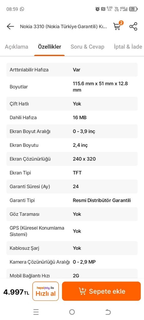 NOKİA 3310 TÜRKİYE GARANTİLİ - 9