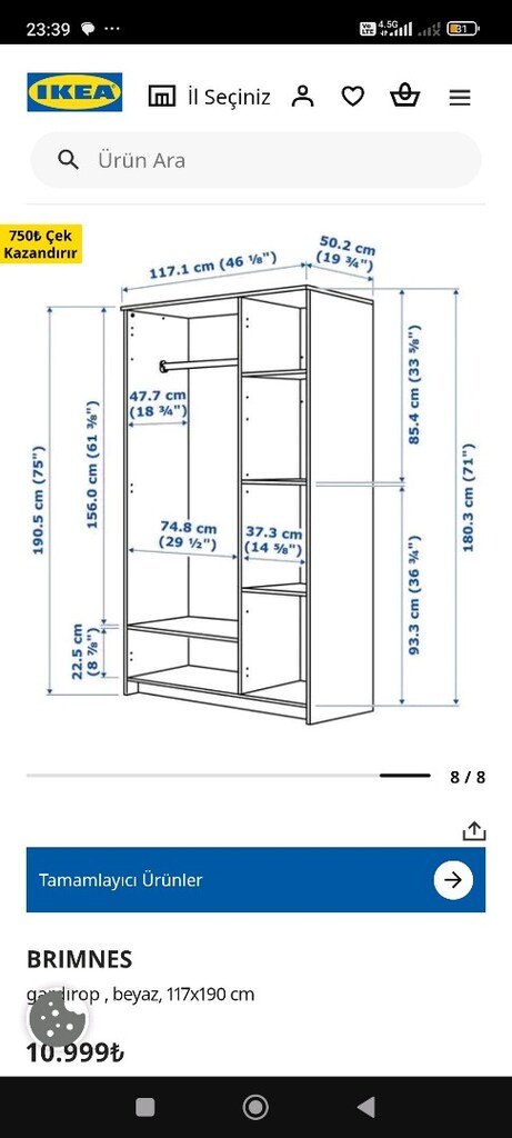 Ikea Brimnes Gardrop Dolap - 3