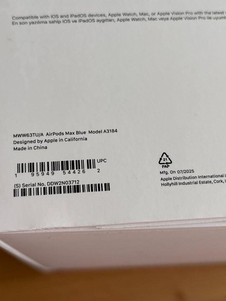 AirPods Max Mavi Model A3184 - 2