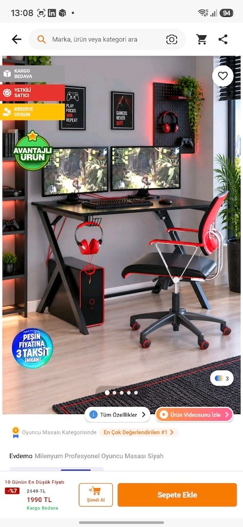 OYUNCU BİLGİSAYARI KOMPLE OYUNCU SETİ - 4