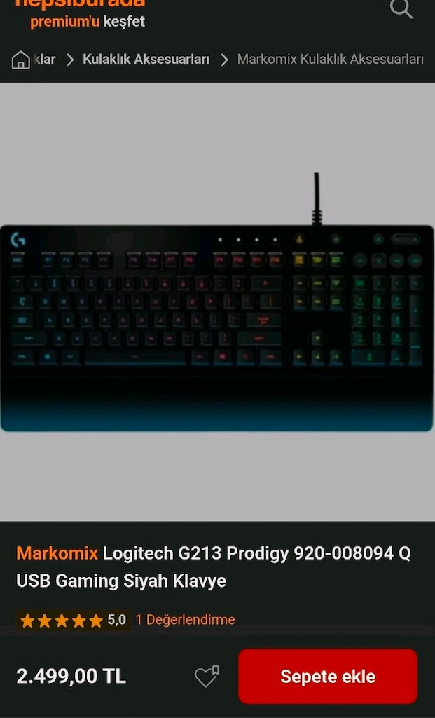Logitech G213 Prodigy 920-008094 Q USB Gaming Siyah Klavye - 7