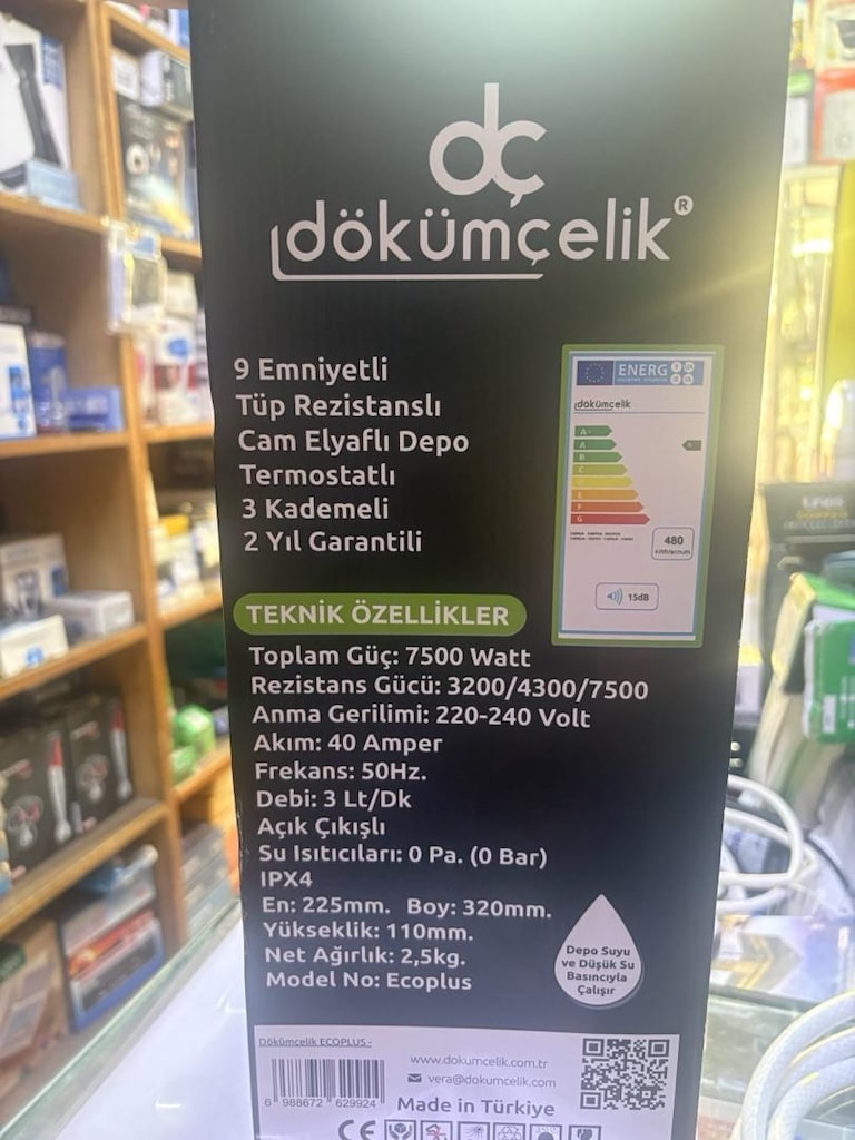 Dökümçelik Ecoplus 7500W Elektrikli Ani Su Isıtıcısı Şofben - 6
