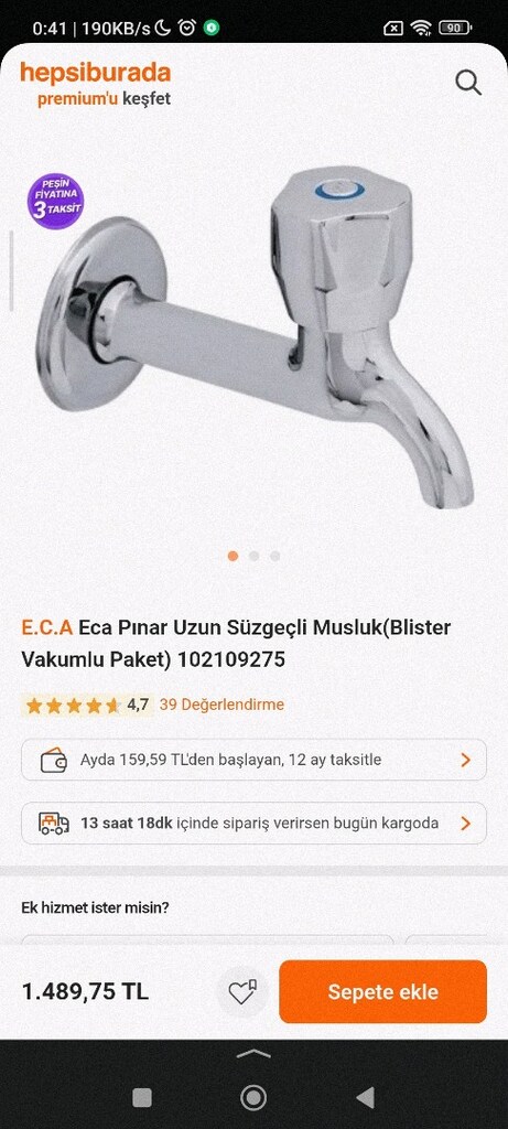 E.C.A A KALİTE SIFIR ÜRÜN TEKLİ MUSLUK TOKMAK VOLANLI BAŞLIKLI YENİDOĞ - 4