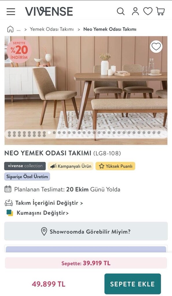 YEMEK MASASI TAKIMI VİVENSA - 4
