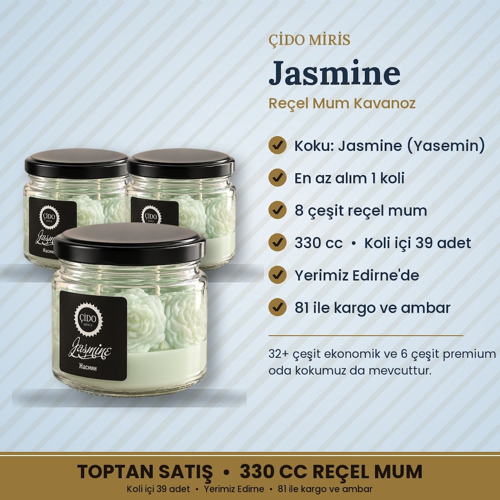 ÇİDO MİRİS REÇEL MUM JASMINE (YASEMİN) TOPTAN - 2