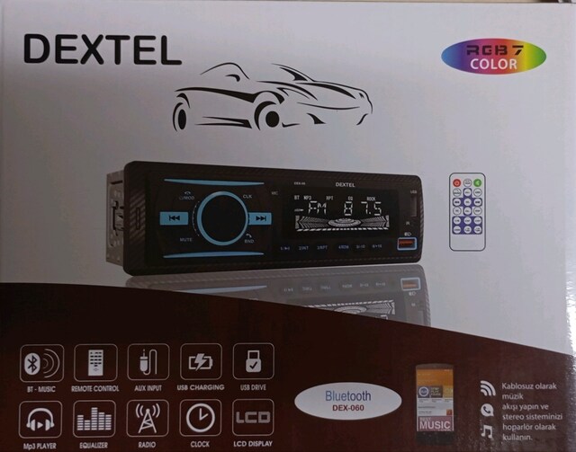 Dextel Bluetooth USB Aux Kumandalı Oto Teyp
