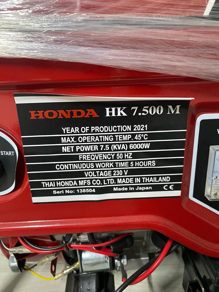 Temiz 2021 Honda HK 7.500 M Jeneratör – 7.5 kVA / 6000W Sorunsuz - 4