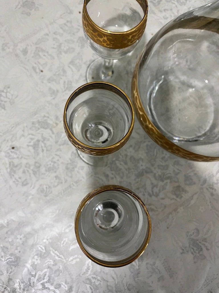 Altın varaklı antika likör takımı - 3