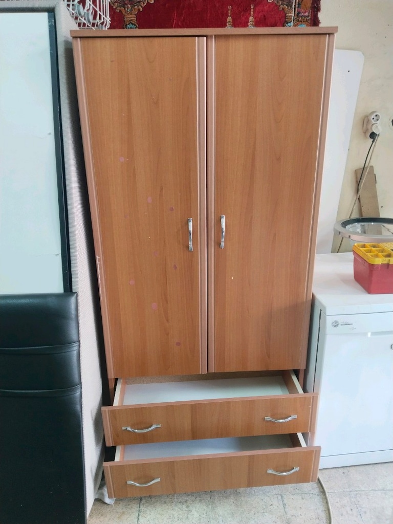 elbise dolabı 2 kapaklı çift çekmeceli buca heykel - 4