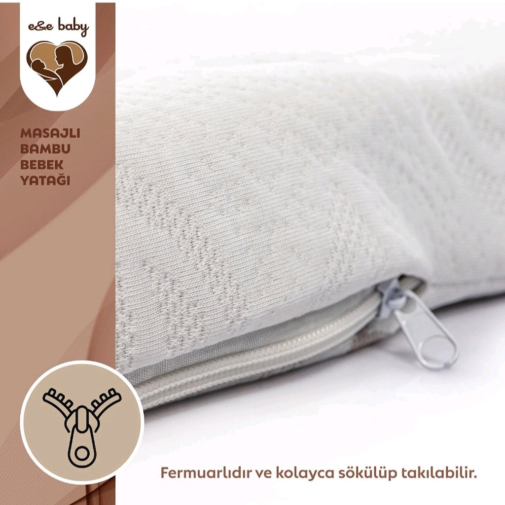 Başlık: E&E Baby Masajlı Bambu Bebek Yatağı (120x60 cm) - 9