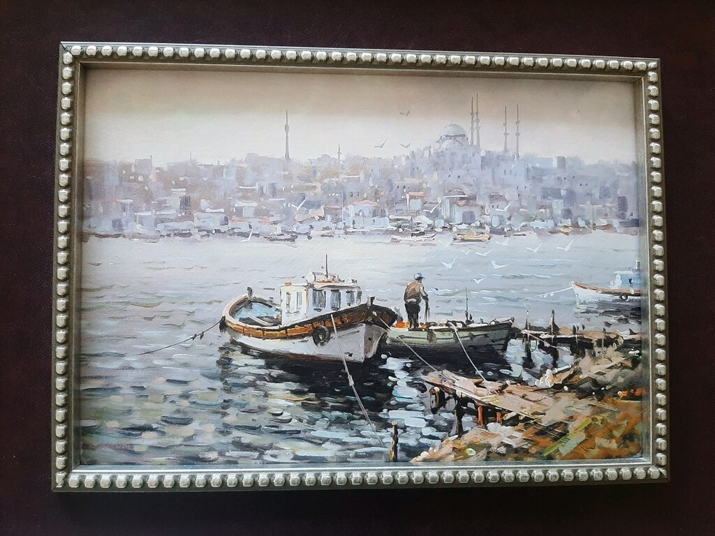 Antika Tablo Baskı Resim İstanbul Boğaz Sıfır gibi - 2