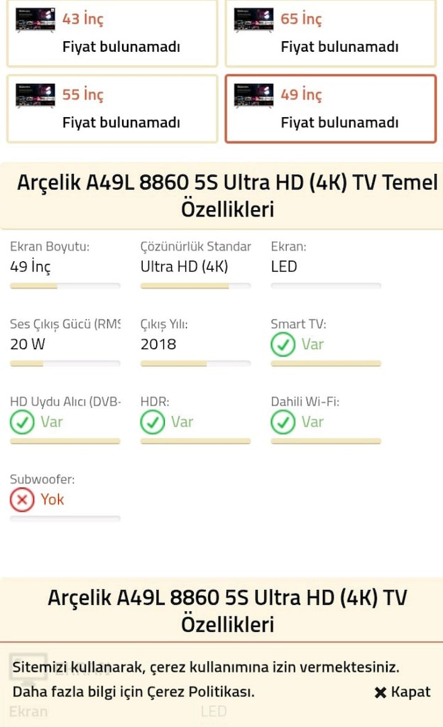 TV 124 ekran Arçelik smart uydulu internetli - 4