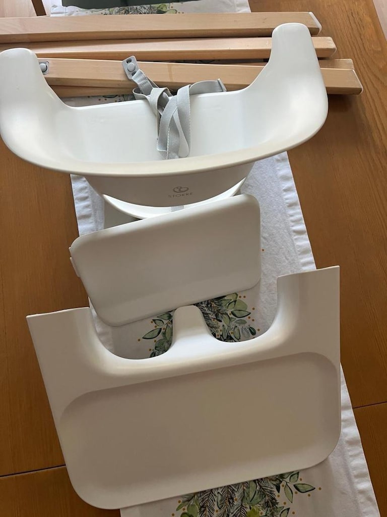 Stokke tertemiz beyaz mama sandalyesi - minder hediye - 10