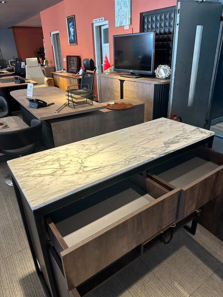KLAS OFİS ÜSKÜDAR GRANİT MERMER ÜST TABLALI DOLAP 120X45X90 - 5