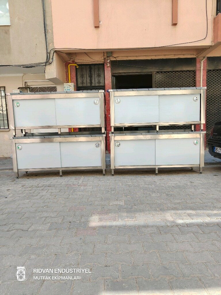krom tezgah hazır mutfak krom çalışma tezgahı 190 cm paslanmaz krom - 2