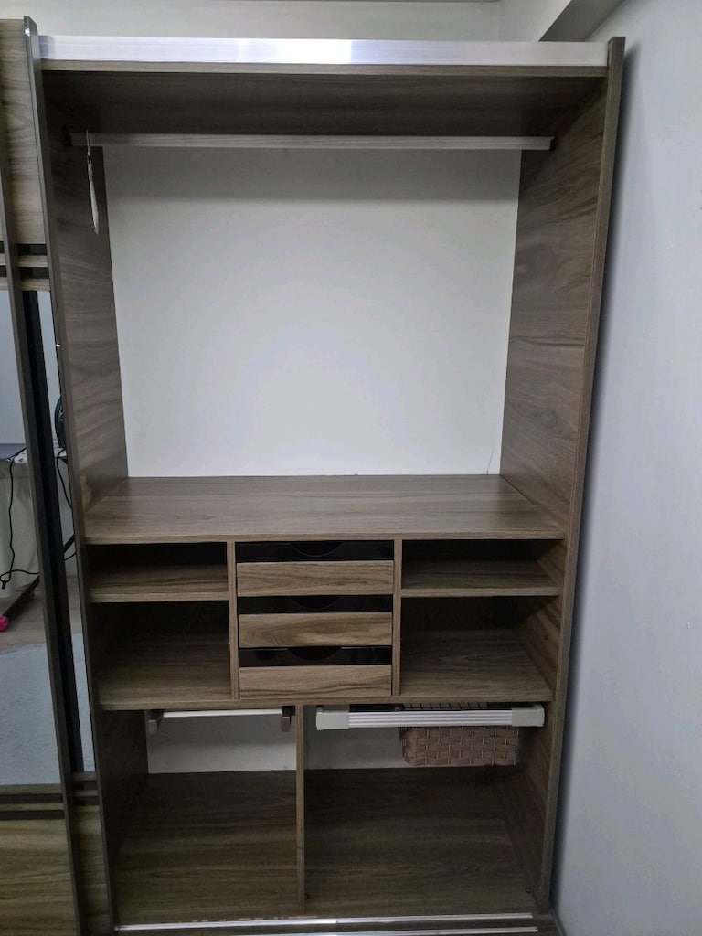 aynalı sürgülü gardırop/gardırop/gardolap/elbise dolabı/yatak odası - 7