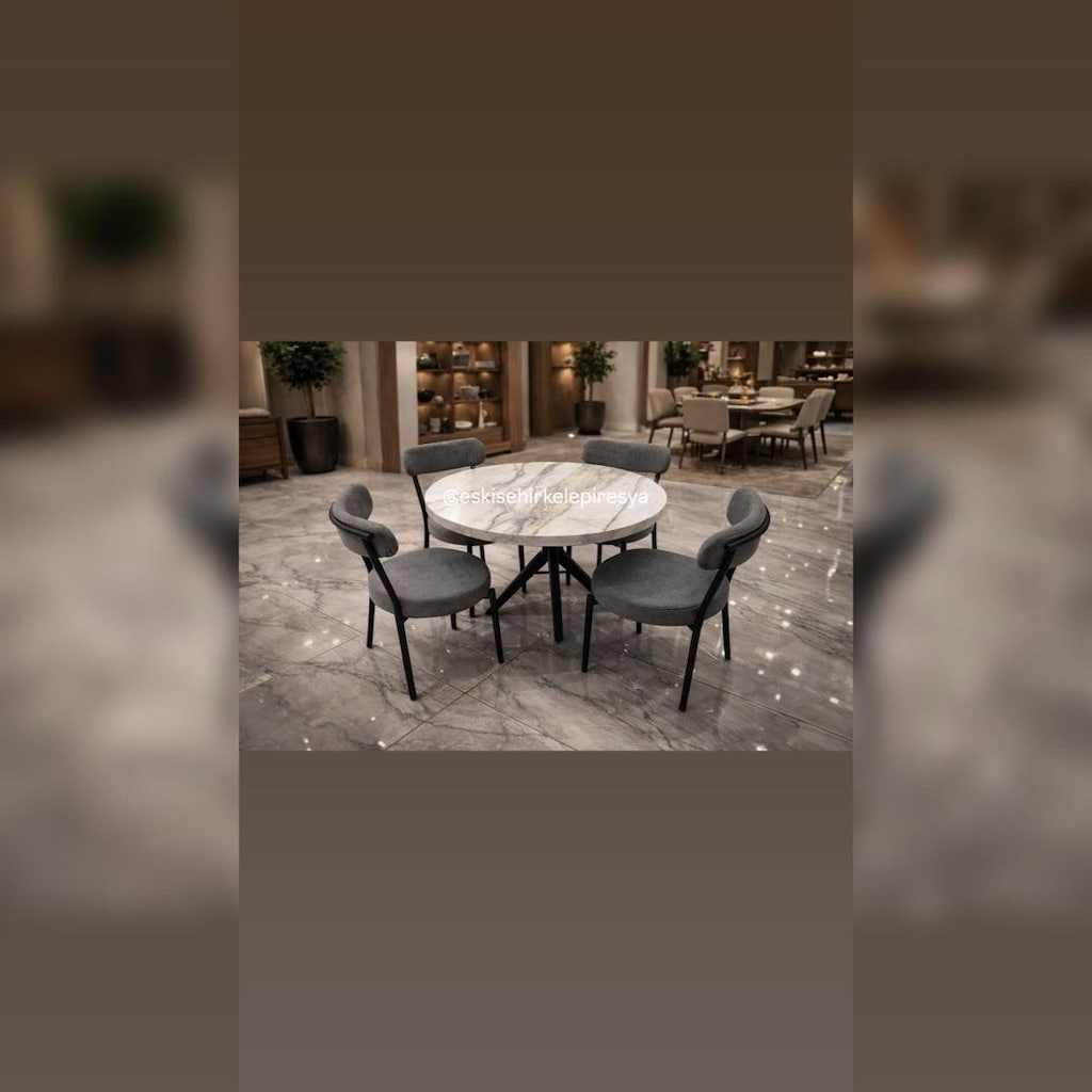 SIFIRR KAMPANYAAA Yuvarlak masa takımı 4 sandalyeli FİYAT - 4