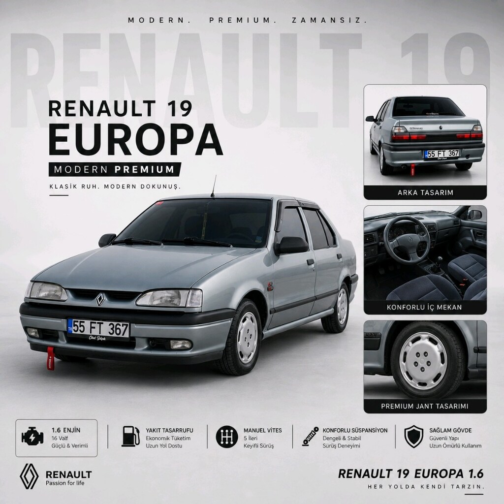 RENAULT 19 RNE EUROPA 1.6 HiÇ BiR KRONİK PROBLEM YOKTUR. - 16