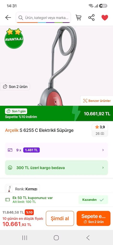 Arçelik S 6255 C Elektrik Süpürgesi - 7