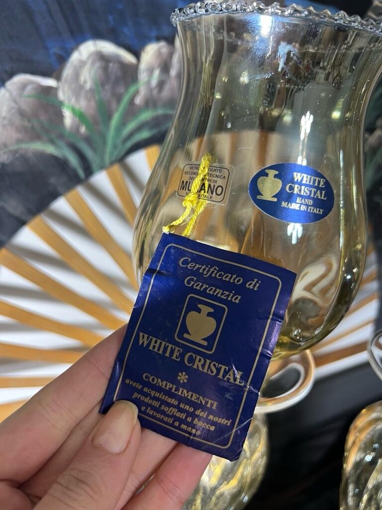 white cristal Murano Şamdan/Mumluk - 5
