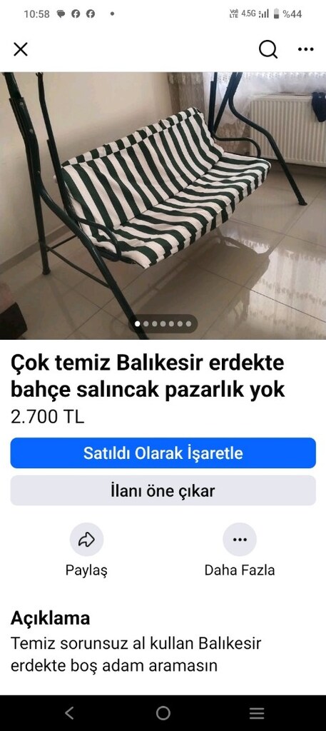 Balıkesir erdekte bahçe salıncak pazarlık yok - 3