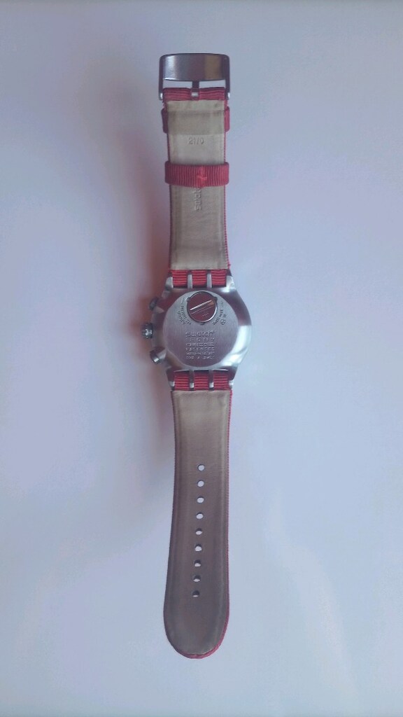 SWATCH IRONY THE CHRONO YOS 448 RED SNAIR SAAT - ÇOK AZ KULLANILMIŞ - 3